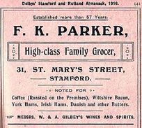 F K Parker - Grocer 1916