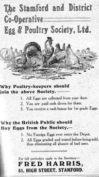 Stamford Co-op Egg Advert 1921